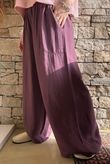 Basso Shirring Wide Leg Pant Deep Damson